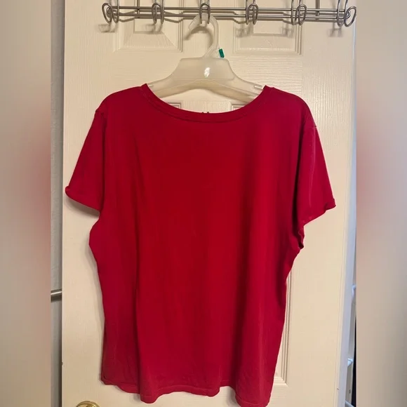 Victoria's Secret Red Short Sleeve Pajama Tee - Picture 2 of 3